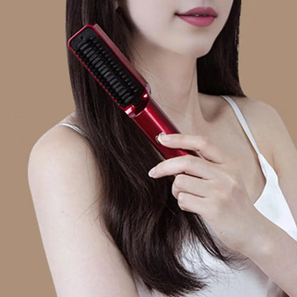 Hair Straightening Comb Portable Wireless Hair Straightener Brush for