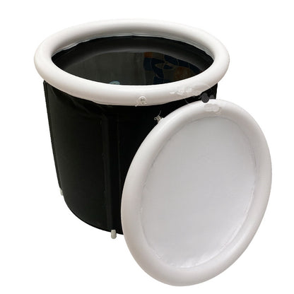 Folding Bath Bucket Black Bath Bucket Adult Thickened Bath Tub