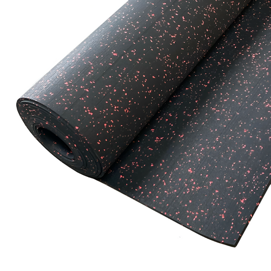 Gym Rubber Flooring Roll 6MM Thik With Red Dots Size 100X100 CM  Color